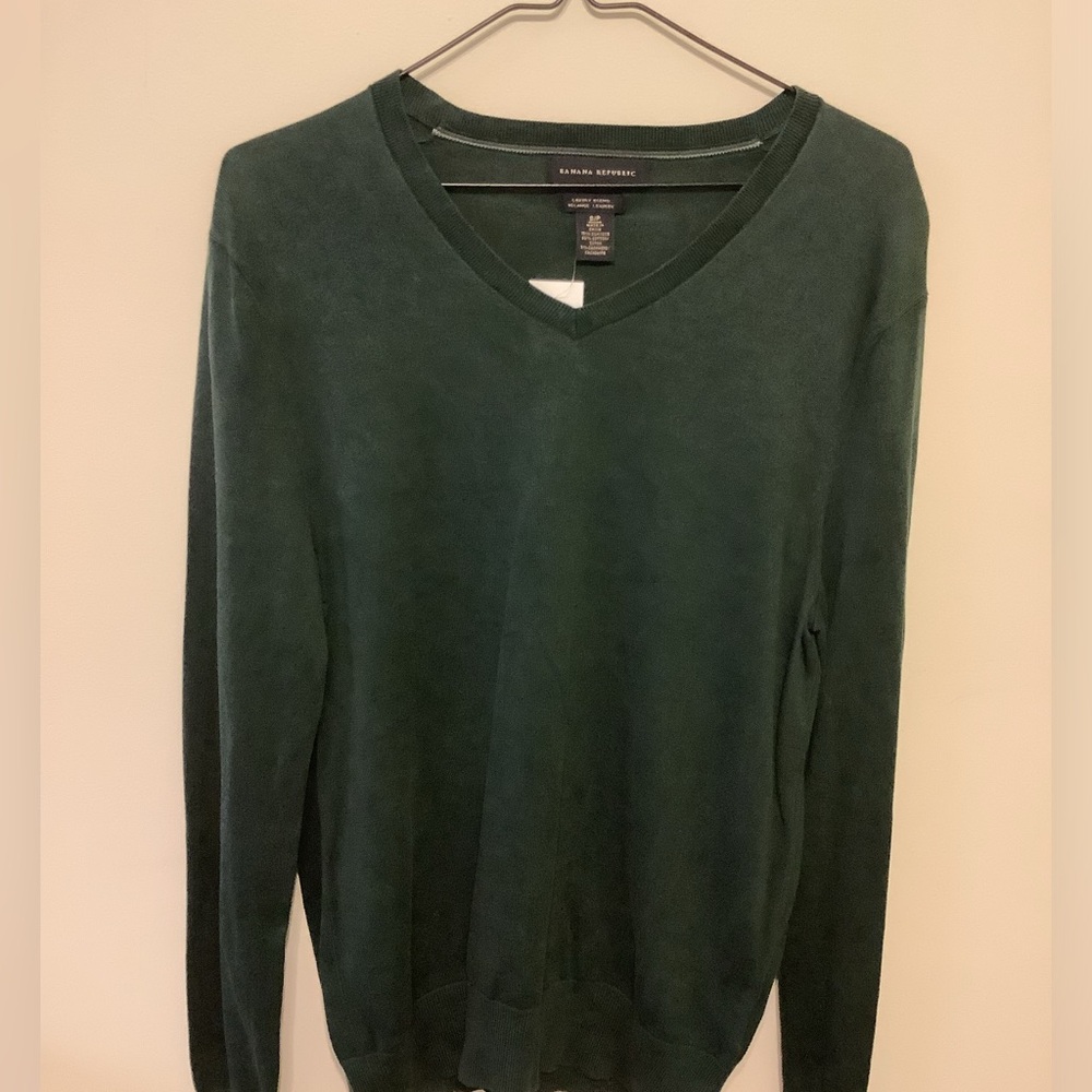 Banana Republic Olive V-Neck Sweater